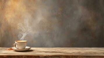 AI generated beautiful advertisment photo of morning coffee with copy space