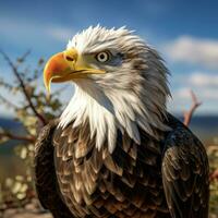 ai generado un imagen de un calvo águila por steve Adams foto