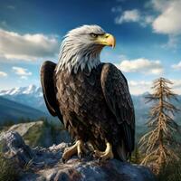 ai generado un imagen de un calvo águila por steve Adams foto