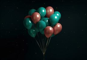 ai generado cumpleaños globos fondos de pantalla foto