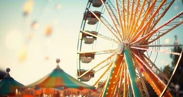 AI generated ferris wheel in a circus, fairground structure, carnival ferris wheel photo