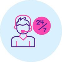 24 Hours Support Vector Icon