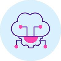 Cloud Server Settings Vector Icon