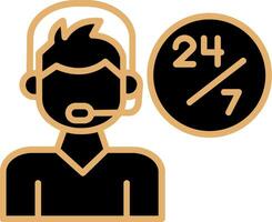 24 Hours Support Vector Icon