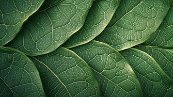 AI generated Generative AI, macro texture of green leaf veins, green foliage texture, ecology background photo