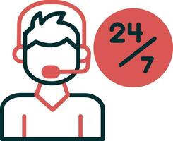 24 Hours Support Vector Icon