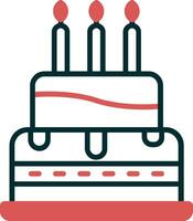 icono de vector de pastel de cumpleaños