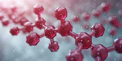 ai generado generativo ai, resumen molecular forma, soltero aminado ácido molécula. química medicina educación foto