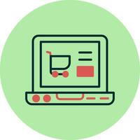 icono de vector de compras en línea