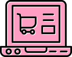 icono de vector de compras en línea