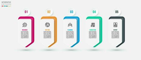 Infographic template business concept with step. vector