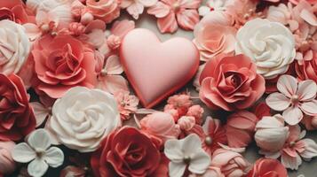 AI generated Generative AI, Valentine's Day background, muted colors, holiday photorealistic aesthetic background photo