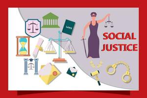 social justicia o humano derechos. vector
