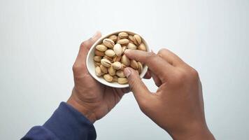 top view of hand pick cashew nuts video