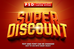 Super Discount Editable Text Effect psd