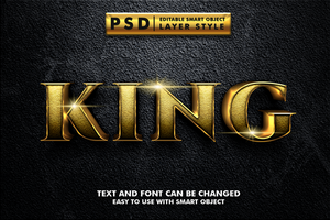King Editable Text Effect psd