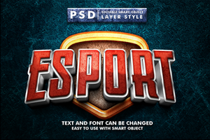 Esport editierbar Text bewirken psd