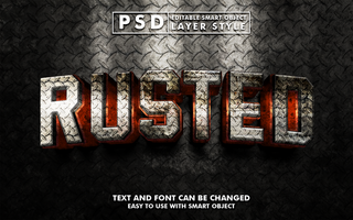Rusted Editable Text Effect psd