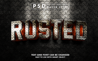 rostig redigerbar text effekt psd