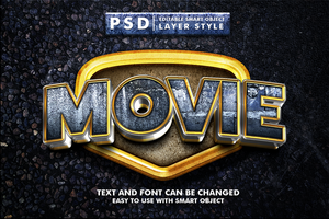 film modifiable texte effet psd