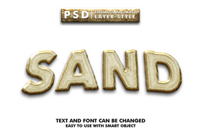 le sable modifiable texte effet psd