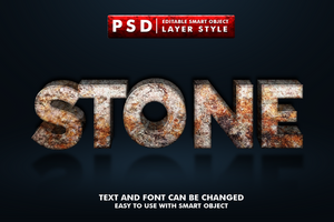 Stone Editable Text Effect psd