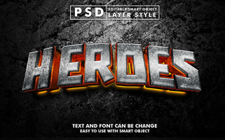 Heroes Editable Text Effect psd