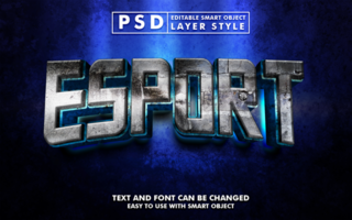 esport modifiable texte effet psd