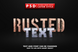 rostig redigerbar text effekt psd