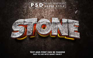 Stone Editable Text Effect psd