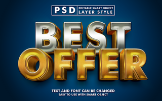 Best Offer Editable Text Effect psd