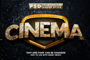 film modifiable texte effet psd