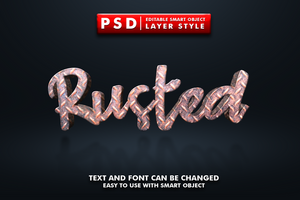 rostig redigerbar text effekt psd