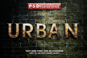 urbano editable texto efecto psd