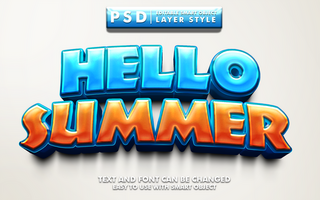 efecto de texto editable de verano psd