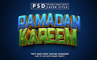 ramadan kareem redigerbar text effekt psd