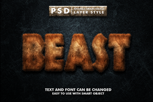 bestia editable texto efecto psd