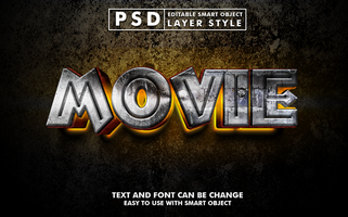 Film editierbar Text bewirken psd