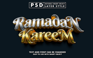 ramadan kareem redigerbar text effekt psd