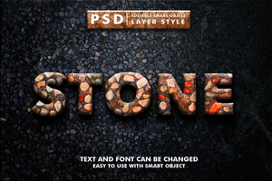 Stone Editable Text Effect psd