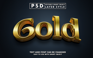 guld redigerbar texteffekt psd