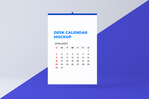 3d parete calendario modello psd