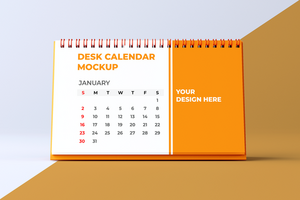 Desk calendar mockup psd