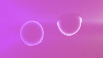 Blue and pink background with bubbles. Design. Rolling bubbles in different directions made in cartoon animation. photo