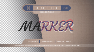 Marker Editable Text Effect, Font Style psd