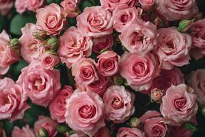 AI generated confetti pink roses, bouquet of pink roses, bouquet photo