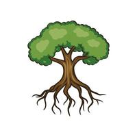 árbol con raíces vector ilustración