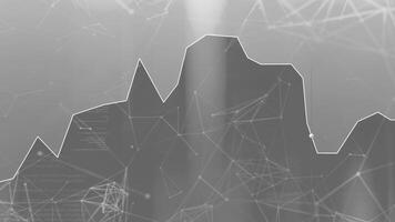 Corporate business background with a chart and plexus connected lines and dots. Motion. Concept of big data and technologies. photo
