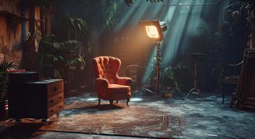 AI generated director chair in studio photo