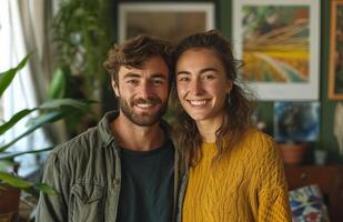 AI generated young couple enjoying themselves photo